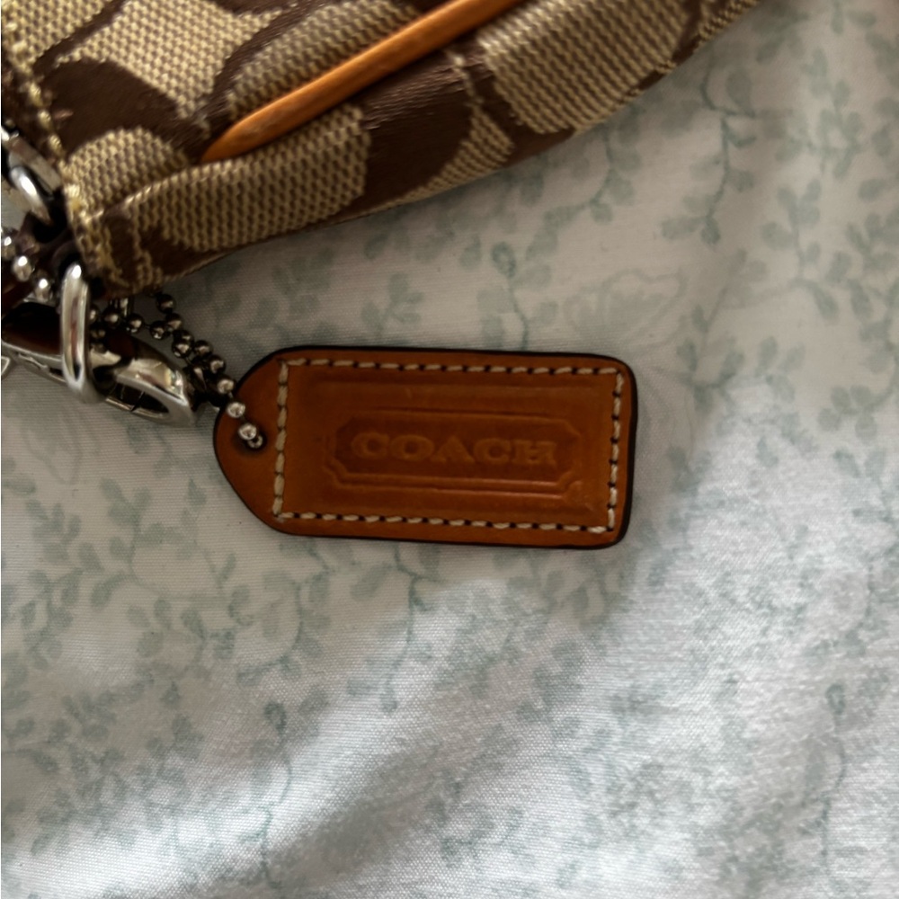 Coach Brown and Tan Signature Shoulder Bag - Picture 3 of 4